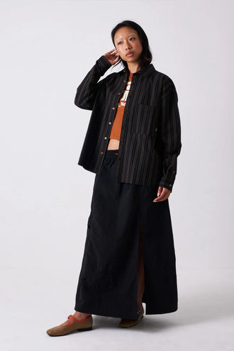 Candice Unisex Nylon Skirt - Black