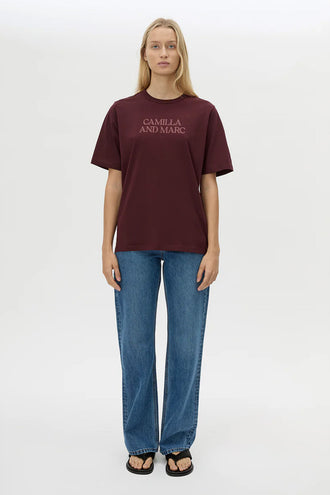 Camilla and Marc Odile Graphic Tee - Burgundy