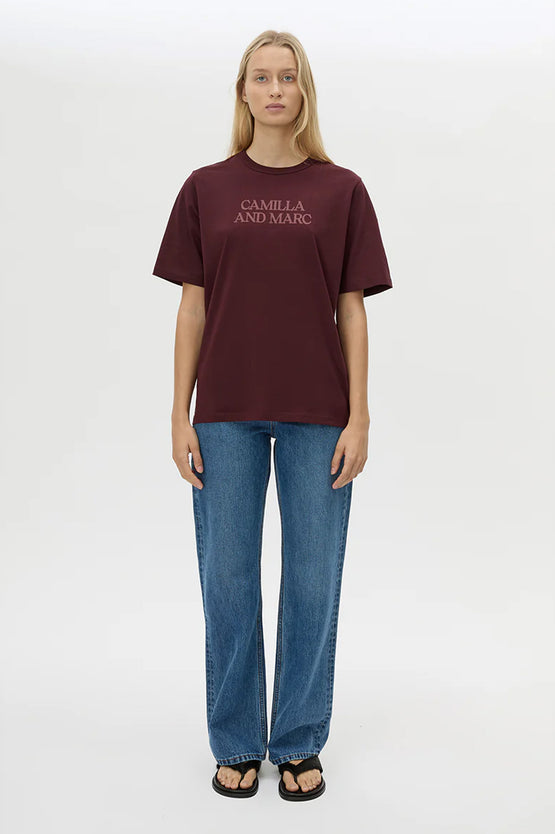 Camilla and Marc Odile Graphic Tee - Burgundy