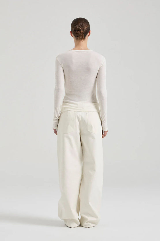 Friends With Frank Merino Crew Top - Off White