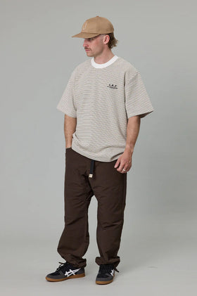 Just Another Fisherman Heavy Shore Tee - Off White Stripe