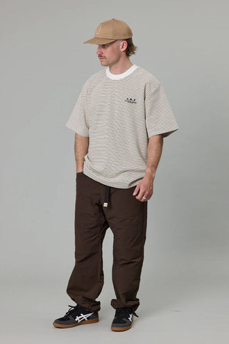 Just Another Fisherman Heavy Shore Tee - Off White Stripe