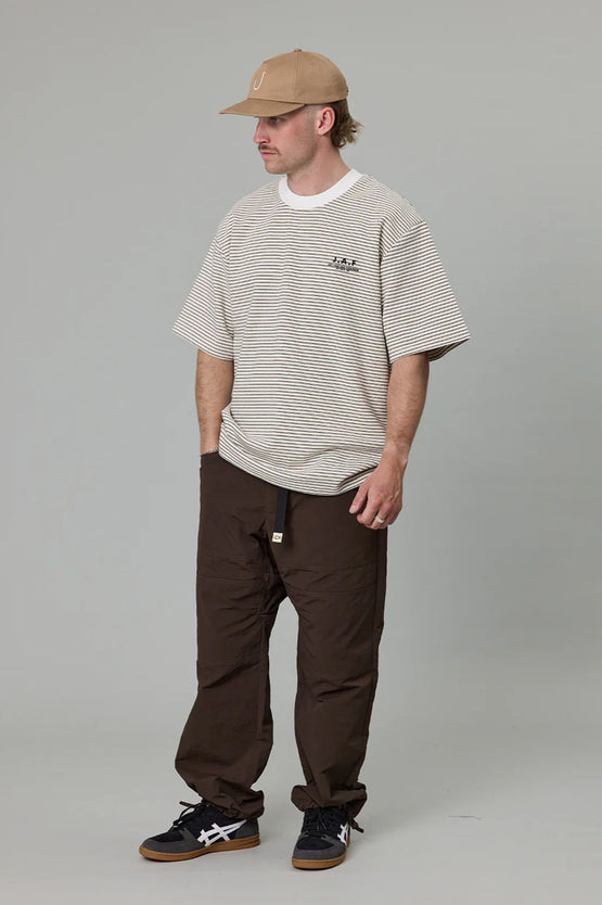 Just Another Fisherman Heavy Shore Tee - Off White Stripe