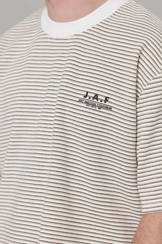 Just Another Fisherman Heavy Shore Tee - Off White Stripe