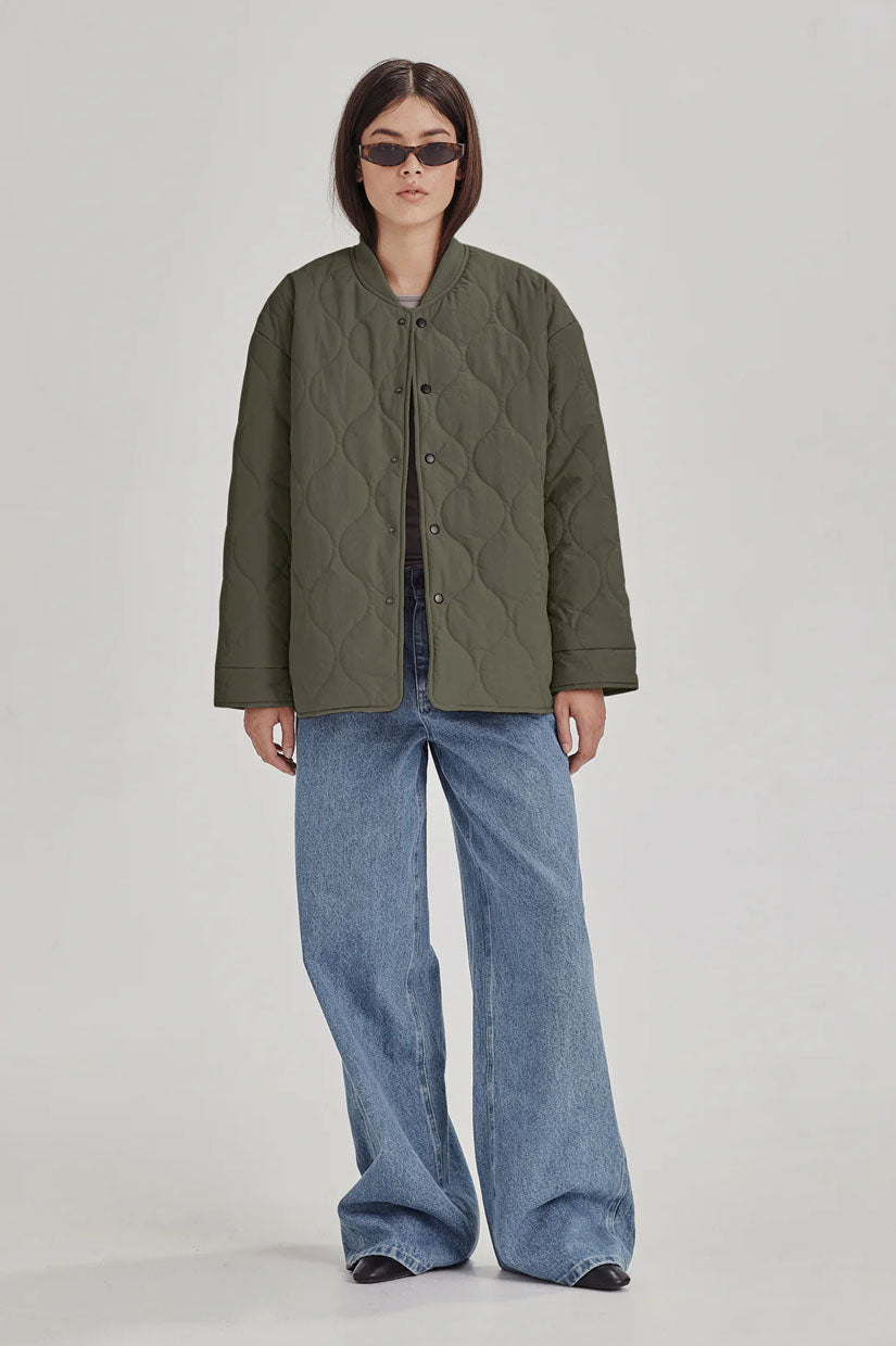 Commoners Quilted Jacket - Olive Green