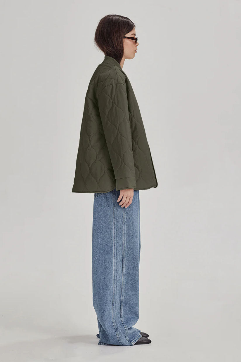 Commoners Quilted Jacket - Olive Green