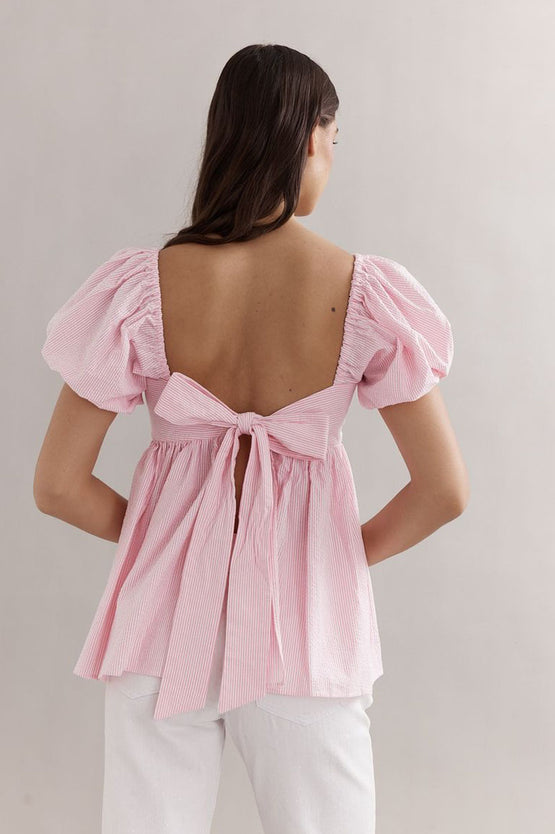 Caitlin Crisp Piper Bodice - Pink Seersucker