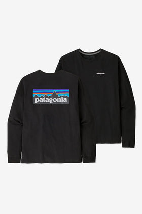 Patagonia L/S P-6 Logo Responsibili Tee - Black