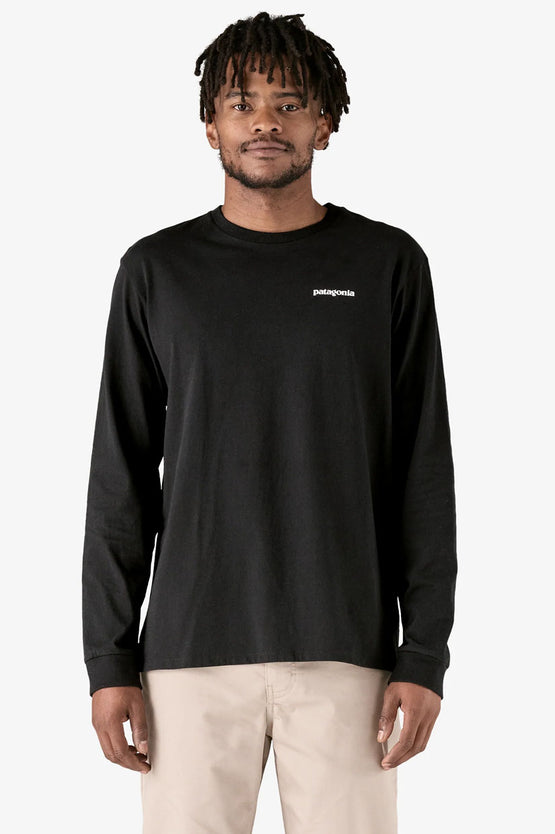 Patagonia L/S P-6 Logo Responsibili Tee - Black