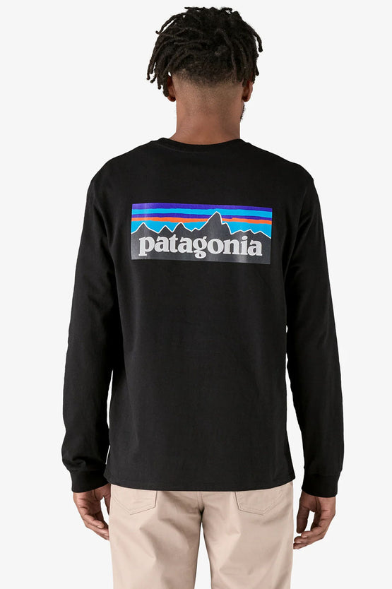 Patagonia L/S P-6 Logo Responsibili Tee - Black