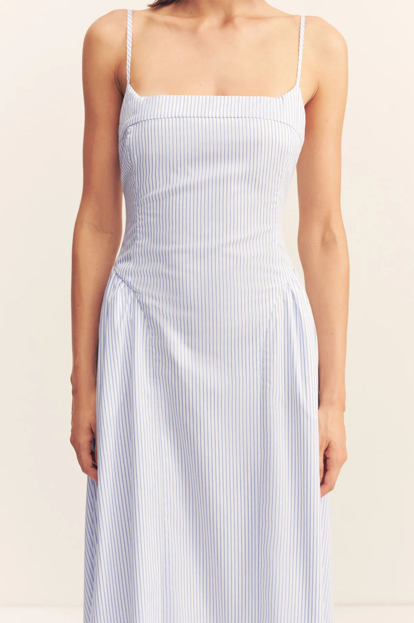 Shona Joy Saunders Panelled Midi - Marine