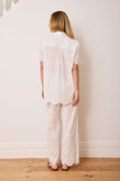 Caitlin Crisp Lounge Pant - White Broderie