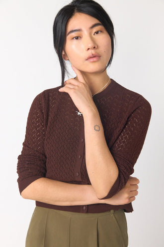 Sylvester Parquet Cardigan - Espresso