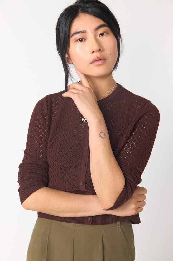 Sylvester Parquet Cardigan - Espresso