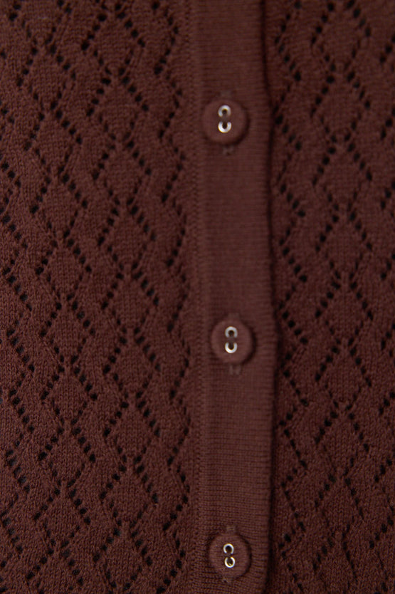 Sylvester Parquet Cardigan - Espresso