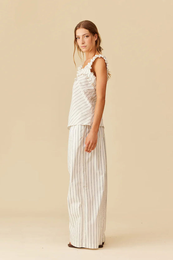 Ruby Passionfruit Top - Navy Cream Stripe