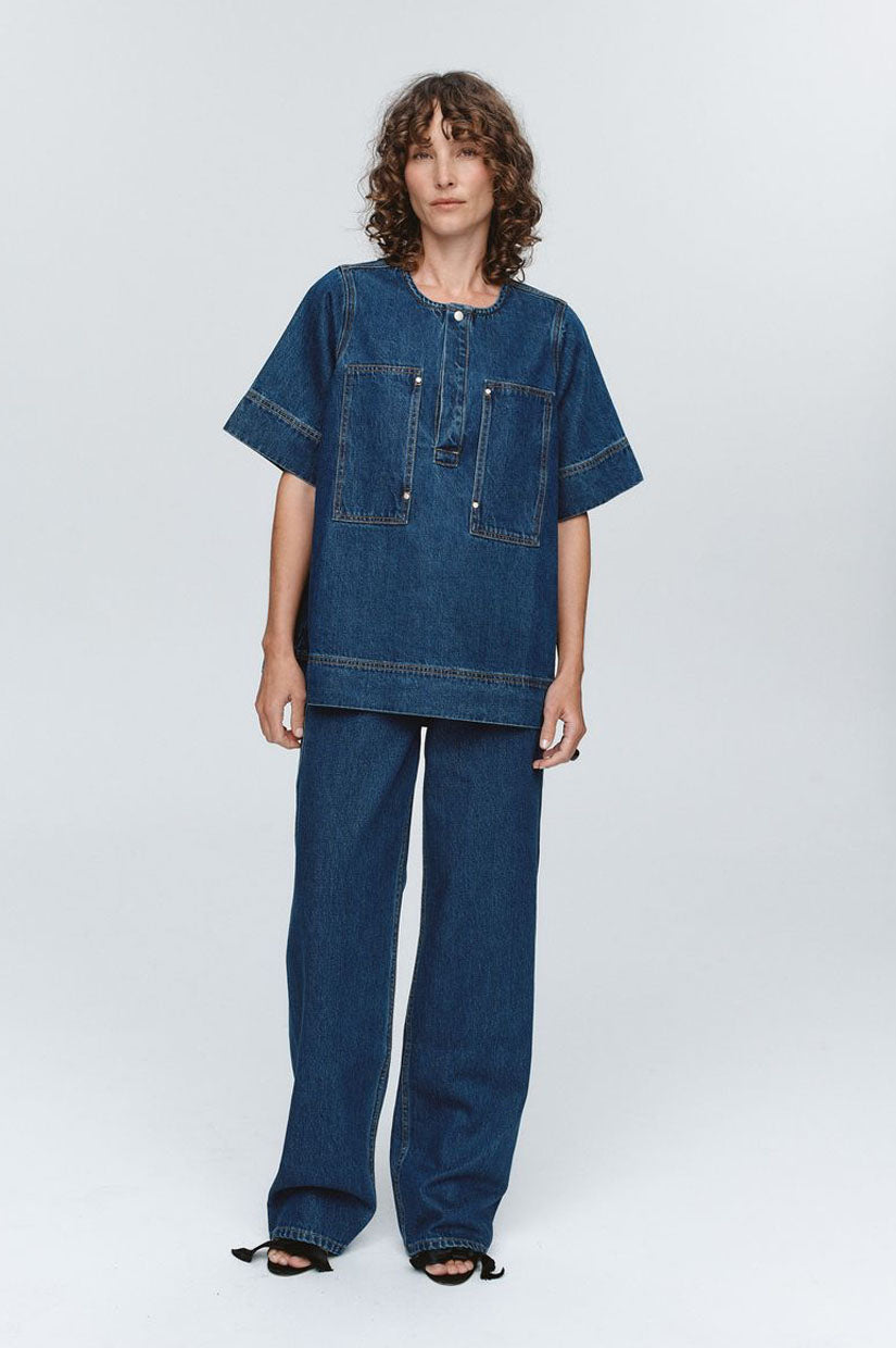 Marle Patch Pocket Shirt - Washed Indigo