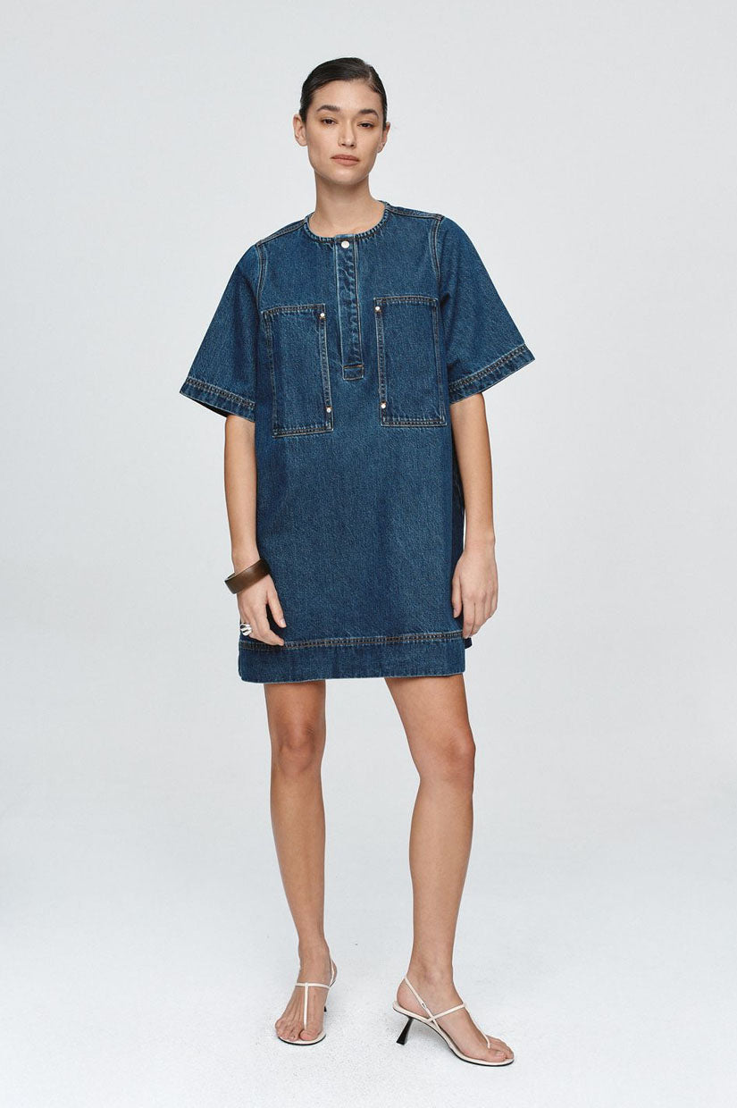 Marle Patch Pocket Dress - Classic Blue