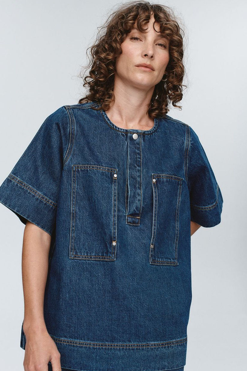 Marle Patch Pocket Shirt - Washed Indigo