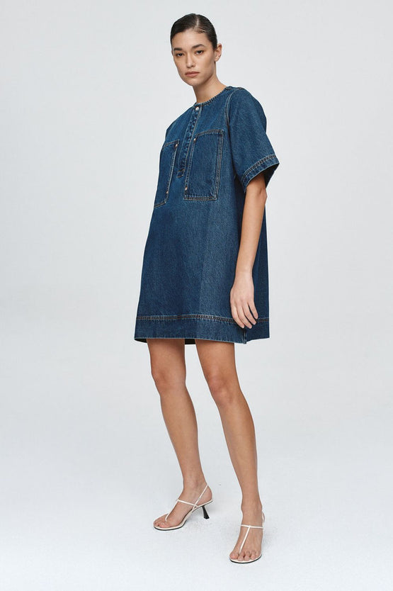 Marle Patch Pocket Dress - Classic Blue
