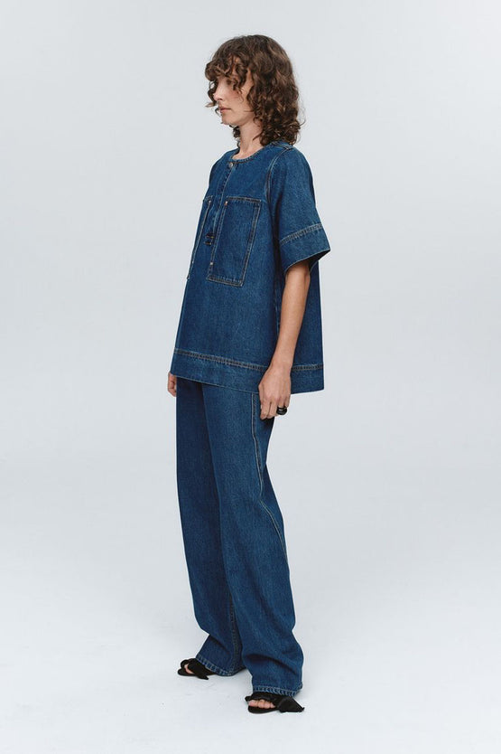 Marle Patch Pocket Shirt - Washed Indigo