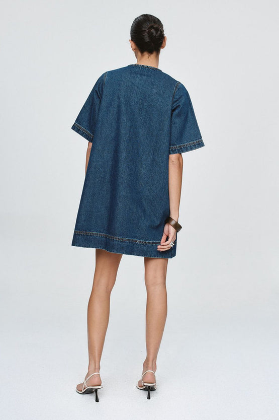 Marle Patch Pocket Dress - Classic Blue