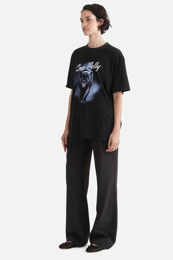 Ena Pelly Panther Oversized Tee - Black