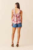 Ruby Margie Tie-Back Top - Peachie Tartan