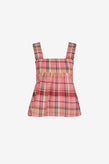 Ruby Margie Tie-Back Top - Peachie Tartan