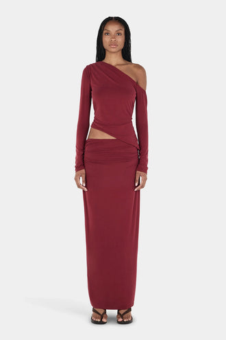 Ownley Pearla LS Top - Burgundy