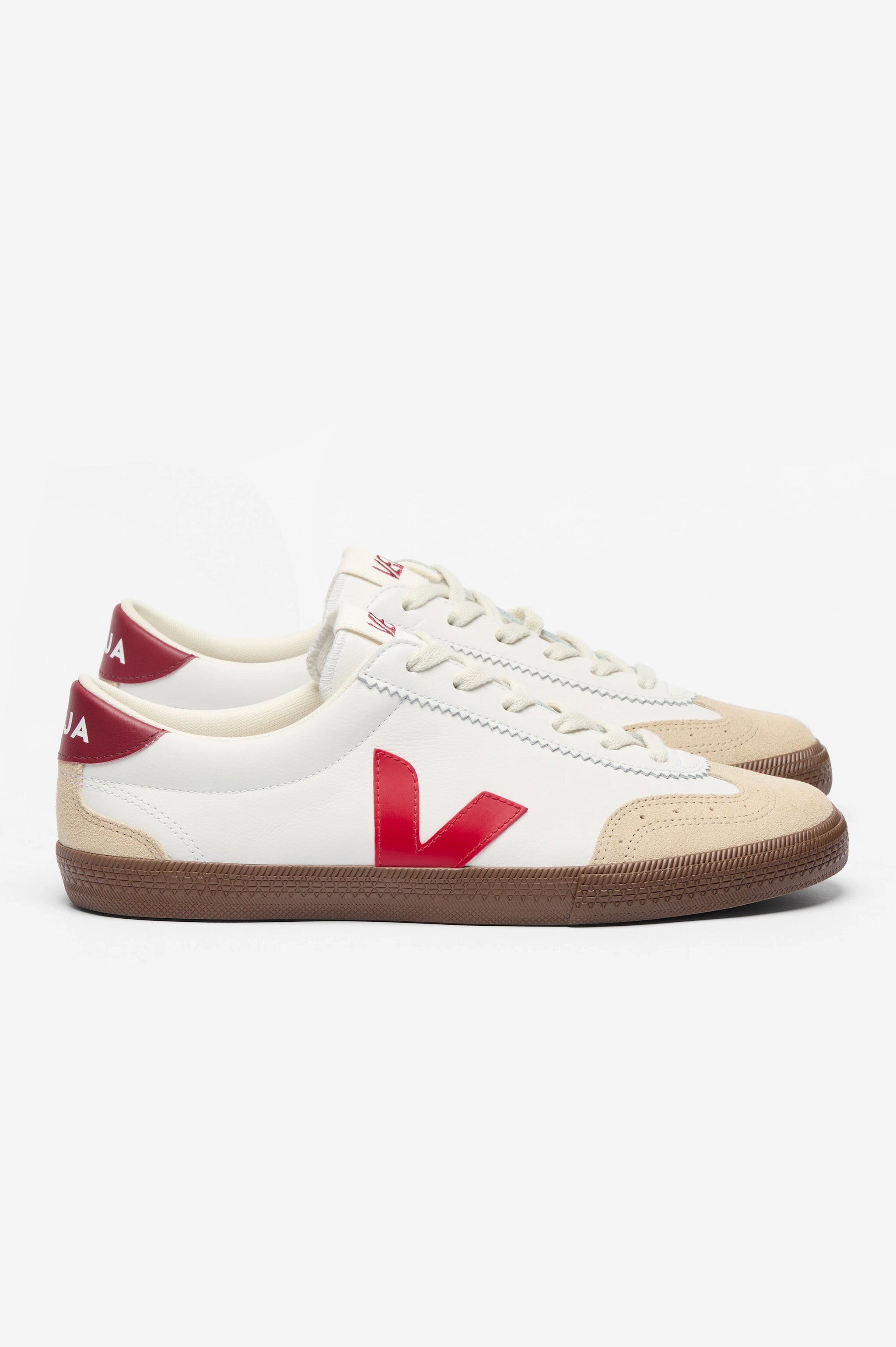 Veja Volley Leather - White Pekin Bark