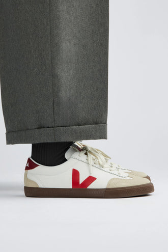 Veja Volley Leather - White Pekin Bark