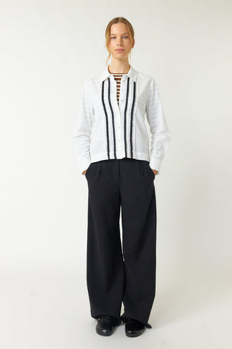 Sylvester Pintucked Shirt - White