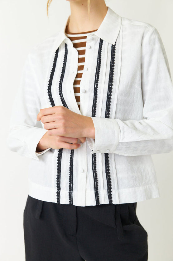 Sylvester Pintucked Shirt - White