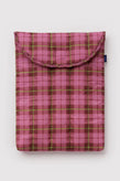 Baggu Puffy Laptop Sleeve 13/14 Inch - Azalea Pink Tartan