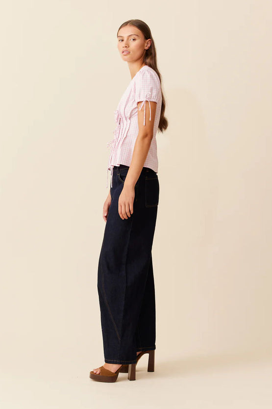 Ruby Simona Blouse - Pink Gingam