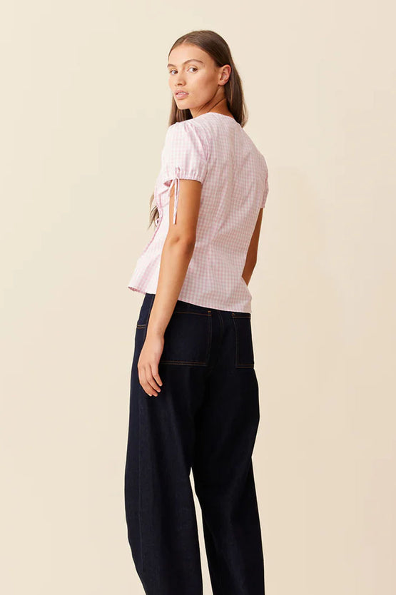 Ruby Simona Blouse - Pink Gingam