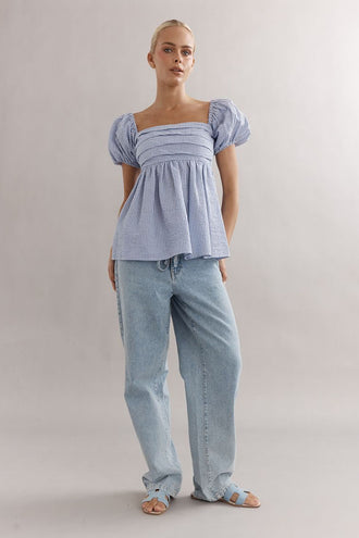 Caitlin Crisp Piper Bodice - Blue Gingham