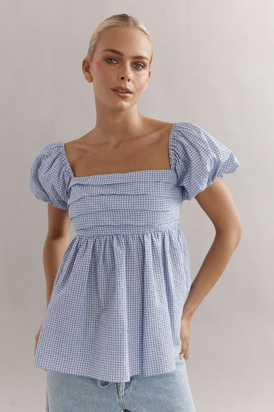 Caitlin Crisp Piper Bodice - Blue Gingham