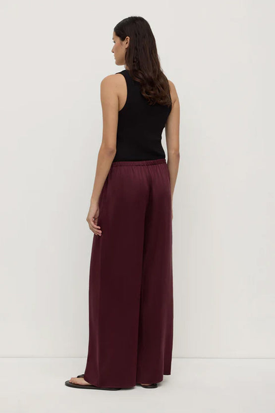 Assembly Pippa Silk Pant - Merlot