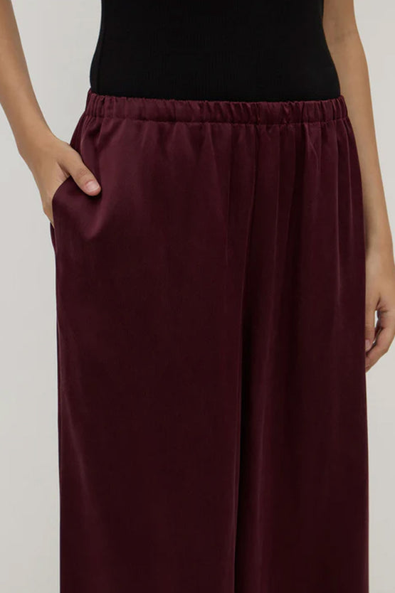Assembly Pippa Silk Pant - Merlot