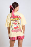 Damson Madder Pizza Boyfriend Tee - Yellow