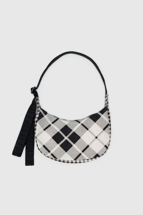 Baggu Small Nylon Crescent Bag - Mixed Plaid
