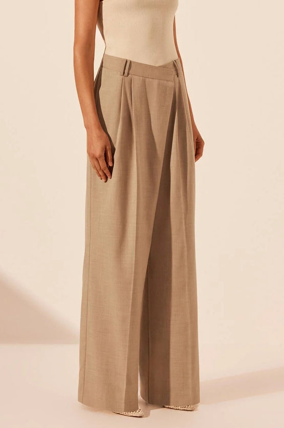 Shona Joy Asher Pleat Front Pant - Latte