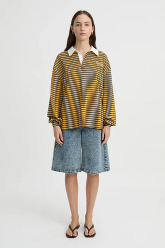 Blanca Ellie Polo Top - Mustard