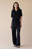Dear Dylan Merino Pointelle Polo - Noir