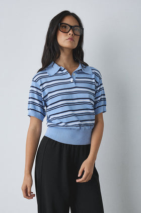Gracious Rena Polo - Blue Stripe