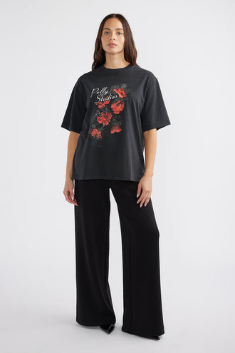 Ena Pelly Poppies Tee - Black