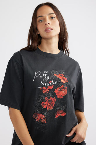 Ena Pelly Poppies Tee - Black