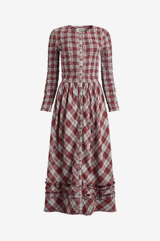 Damson Madder Posey Midi - Blue Fog Check